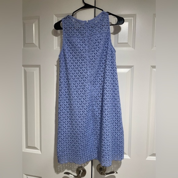 Light Blue Lace Dress with High Neckline - Picture 4 of 4